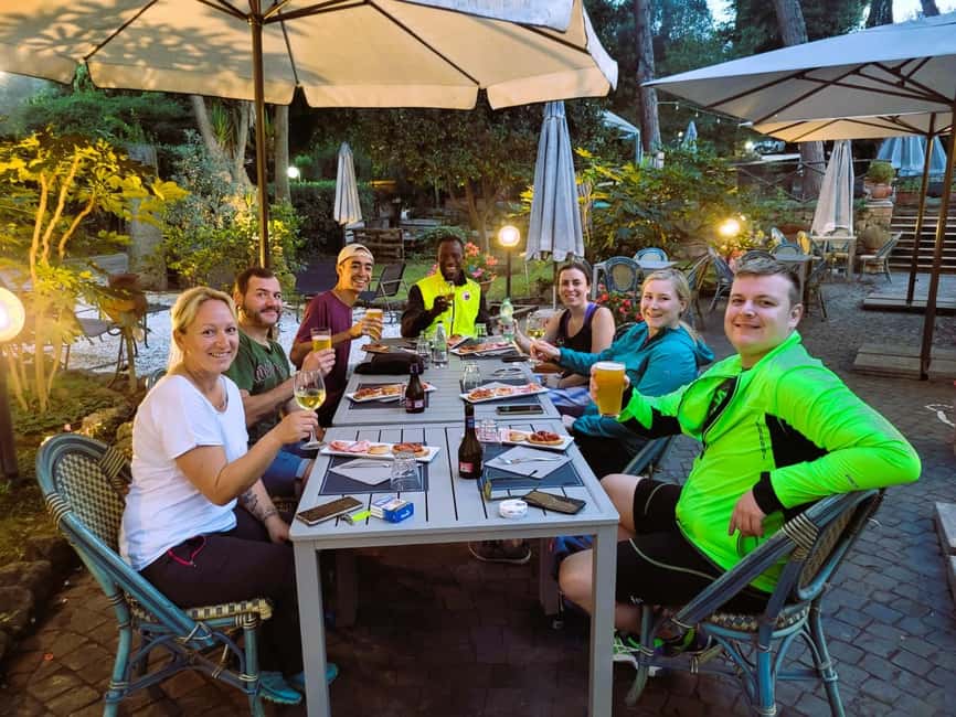 Rome: Appian Way & Catacomb Sunset E-bike Tour with Aperitif - An Italian aperitif beside Roman history