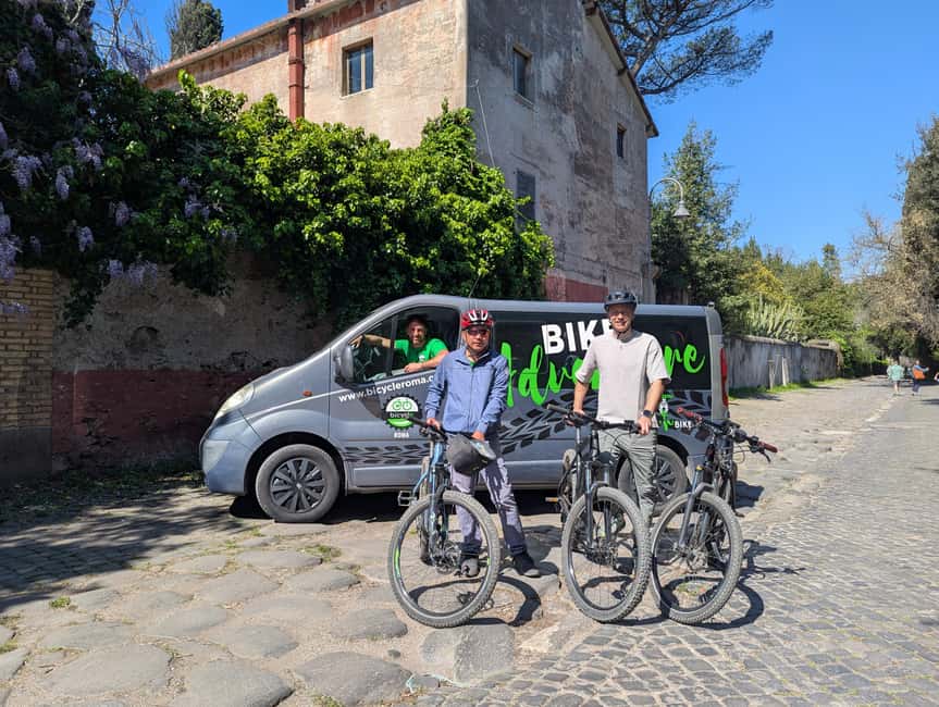 Rome: Appian Way, Catacombs & Aqueducts by eBike + Transfer - The old paving of the Appian Way