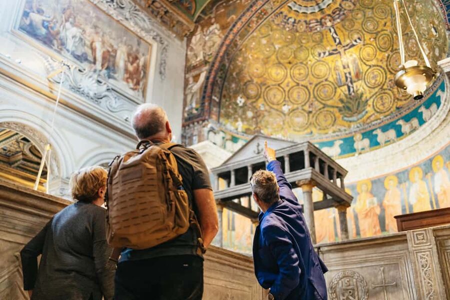Rome: San Clemente Underground and Basilica Guided Tour - The 12th-century basilica and its glowing mosaics