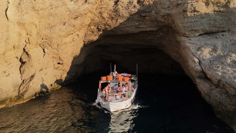 San Antonio: Cala Bassa, Cala Conta and Cave Boat Trip - Leaving San Antonio Port