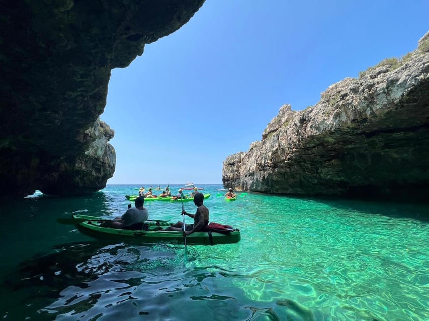Santa Maria di Leuca: Kayak and Canoe Tour in the caves - The swim stop and what to bring