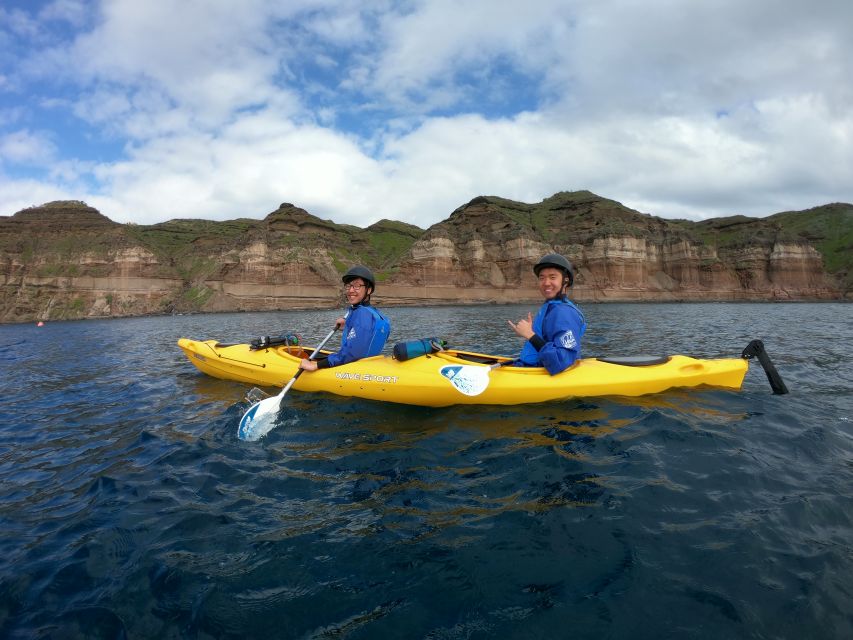 Santorini: Sea Caves Kayak Trip with Snorkeling and Picnic - The beach picnic is more than a snack break