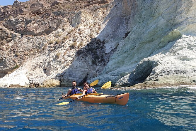 Santorini Sea Kayak - South Discovery, Small Group incl. Sea Caves and picnic - Group size, guides, and the value of $139.07