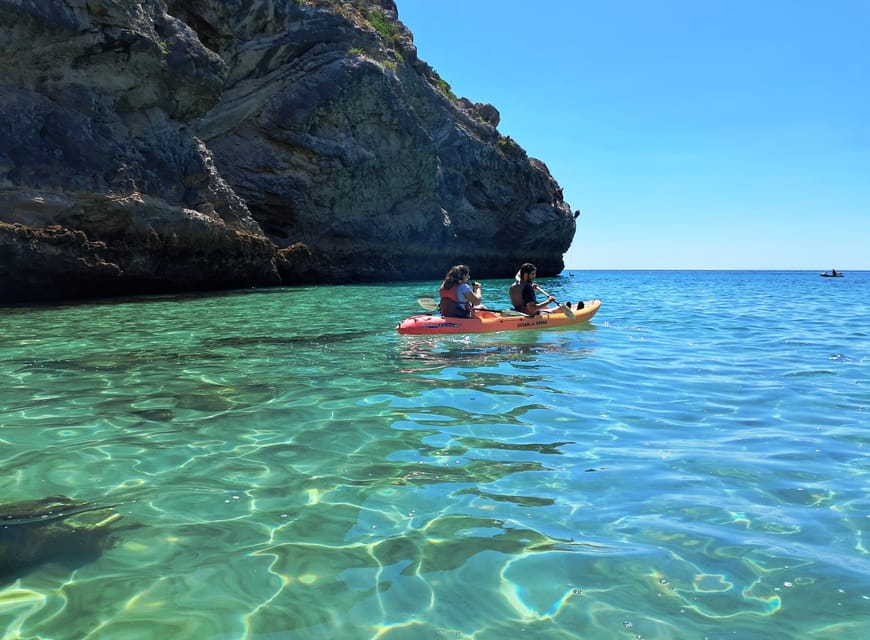 Sesimbra: Ribeiro Cavalo Beach, Caves, & Arrábida Kayak Tour - The return paddle to Sesimbra