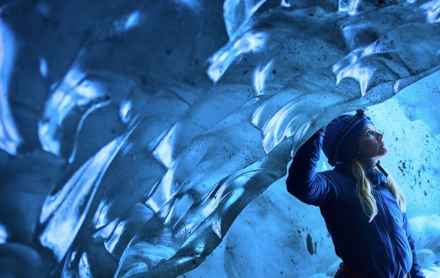 Skaftafell: Ice Cave Tour and Glacier Hike - Learning the crampon walk on the ice