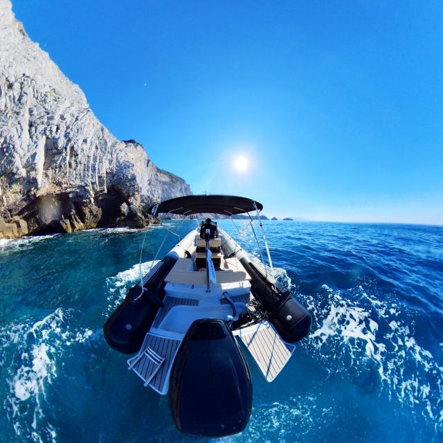 Skiathos: Private Lalaria Beach and Caves Speedboat Tour - Entering the Dark Cave