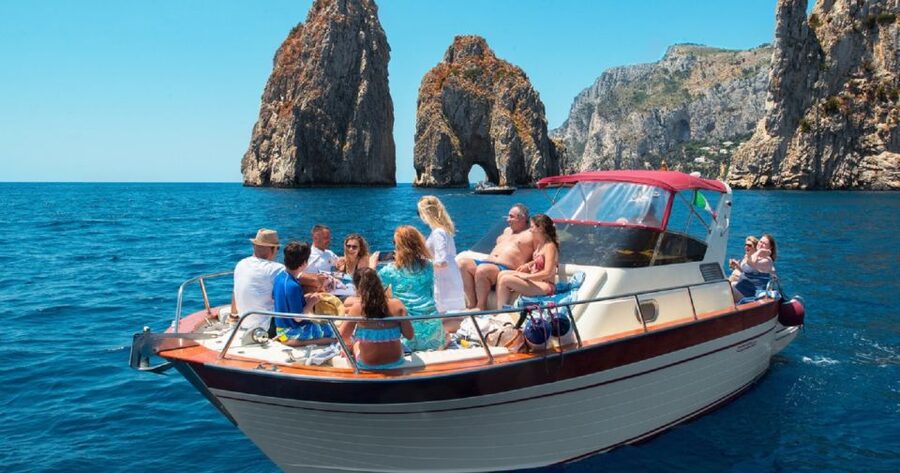 Sorrento: Capri and Blue Grotto Boat Cruise with Drinks - Capri’s sea caves and dramatic rock formations