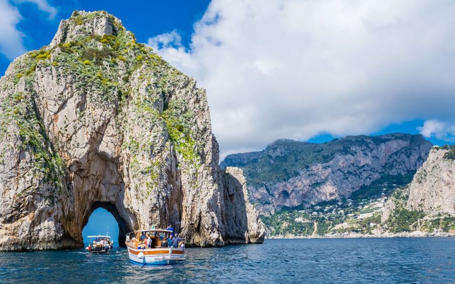 Sorrento: Capri and Blue Grotto Boat Cruise with Drinks - The Faraglioni moment