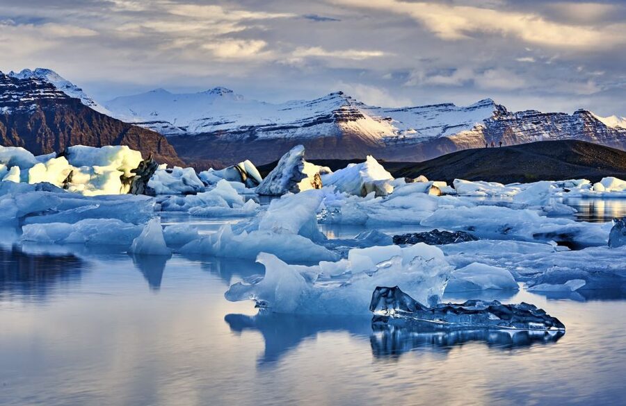 South Coast Iceland: 2-Day Blue Ice Cave & Jokulsarlon Tour - Black sand and the ice on Diamond Beach