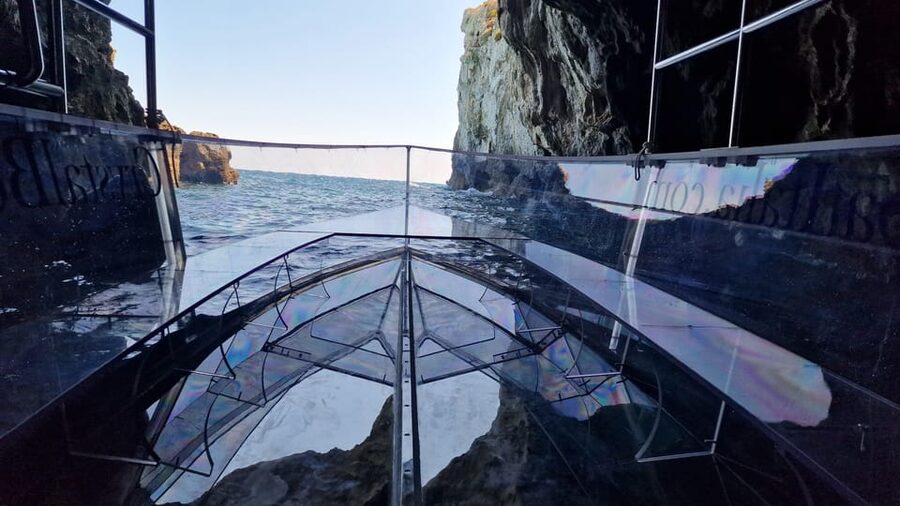Syracuse: Coast and Sea Caves Full Transparent Boat Tour - Short visits to the caves