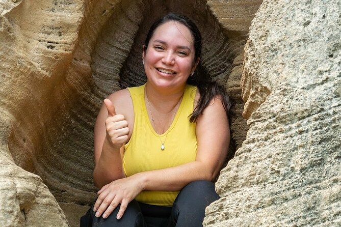 Taino Indian Cave, Arecibo Hike and Beach Tour from San Juan - Entering the cave and seeing the Taíno carvings