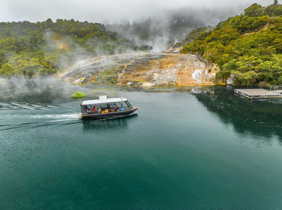 Taupo: Orakei Korako Geothermal Park and Cave Entry Ticket - A ferry ride into Taupo’s Hidden Valley
