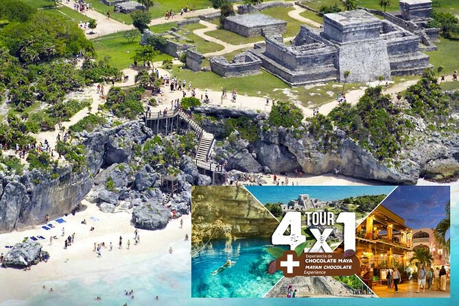 Tulum and Coba 4x1 with Cenote, Playa del Carmen, Mayan Village All Inclusive Tour - Tulum’s Caribbean setting