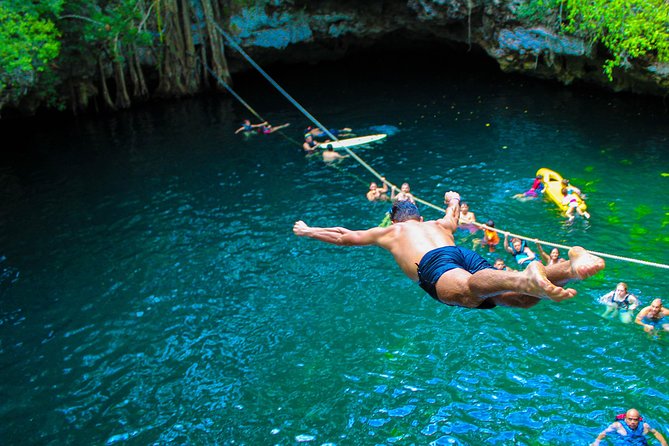 Ultimate 5x1 Combo with ATV, Ziplines, Cenote & Reef Snorkeling - A freshwater swim at Cenote Verde Lucero