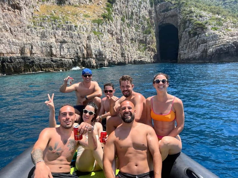 Vlora: Blue Cave and Grama Bay Full-Day Speedboat Tour - Haxhi Ali Cave: a dramatic first stop