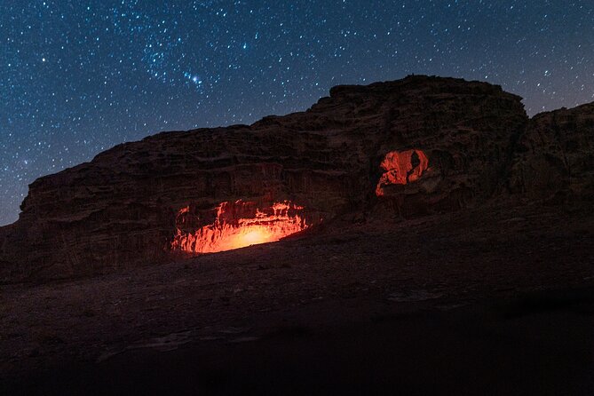Wadi Rum Cave Camping with Jeep Tour - Sunset at the cave is the emotional high point