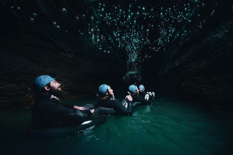 Waitomo Caves: Labyrinth Black Water Rafting Experience - The first section: scrambling through Ruakuri Cave