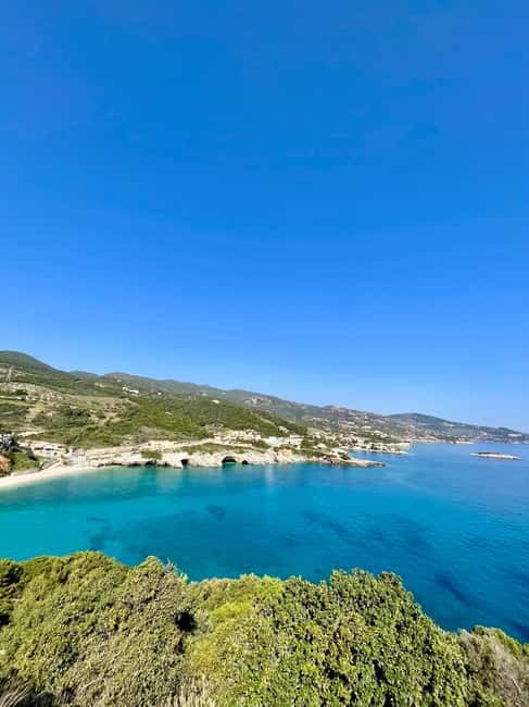 Zakynthos: Private Shipwreck & Blue Caves Tour by Land & Sea - Navagio Viewpoint shows the famous beach from above