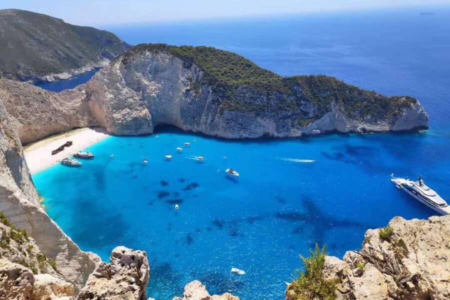 Zakynthos Small Group Tour Shipwreck & Blue Caves Land & Sea - Bochali Hill gives you the right first look