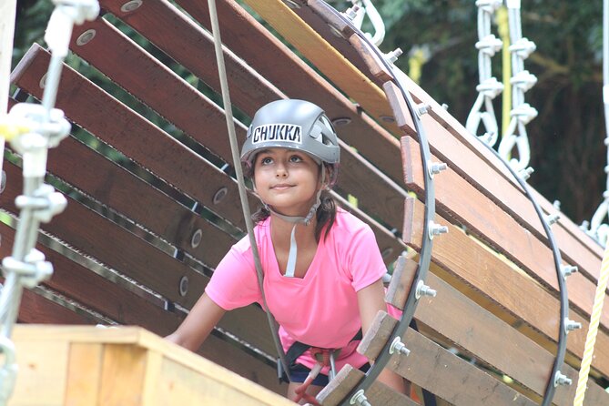 Zipline Experience & Obstacle Course at Harrison's Cave by Chukka - Flying high on the Monkey Zipline